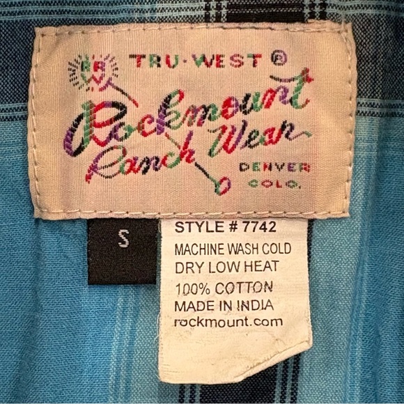 Rockmount Ranch Wear Women’s Plaid Western Pearl Snap Guitar Button Down Small - Picture 12 of 12